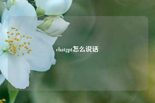 chatgpt怎么说话